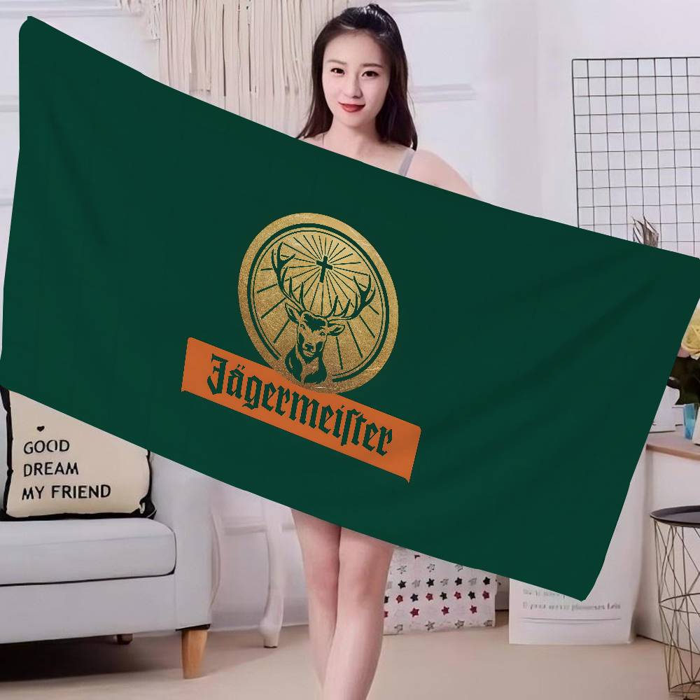 Classic J-Jagermeisters Deer Microfiber Blanket Quick Drying Beach Towels Oversized Printing Super Absorbent Pool Towel Blanket