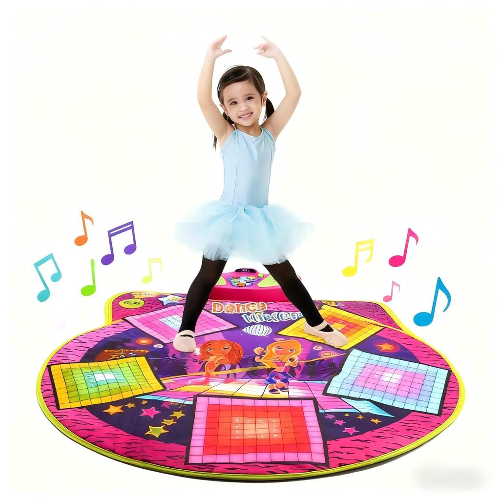 EagleStone Toy Dance Music Play Mat for Sound Effect MP3 4 Song Volume and Speed Perfect Gift for New Elementary School Gift Mat, Game, Kids, LED,