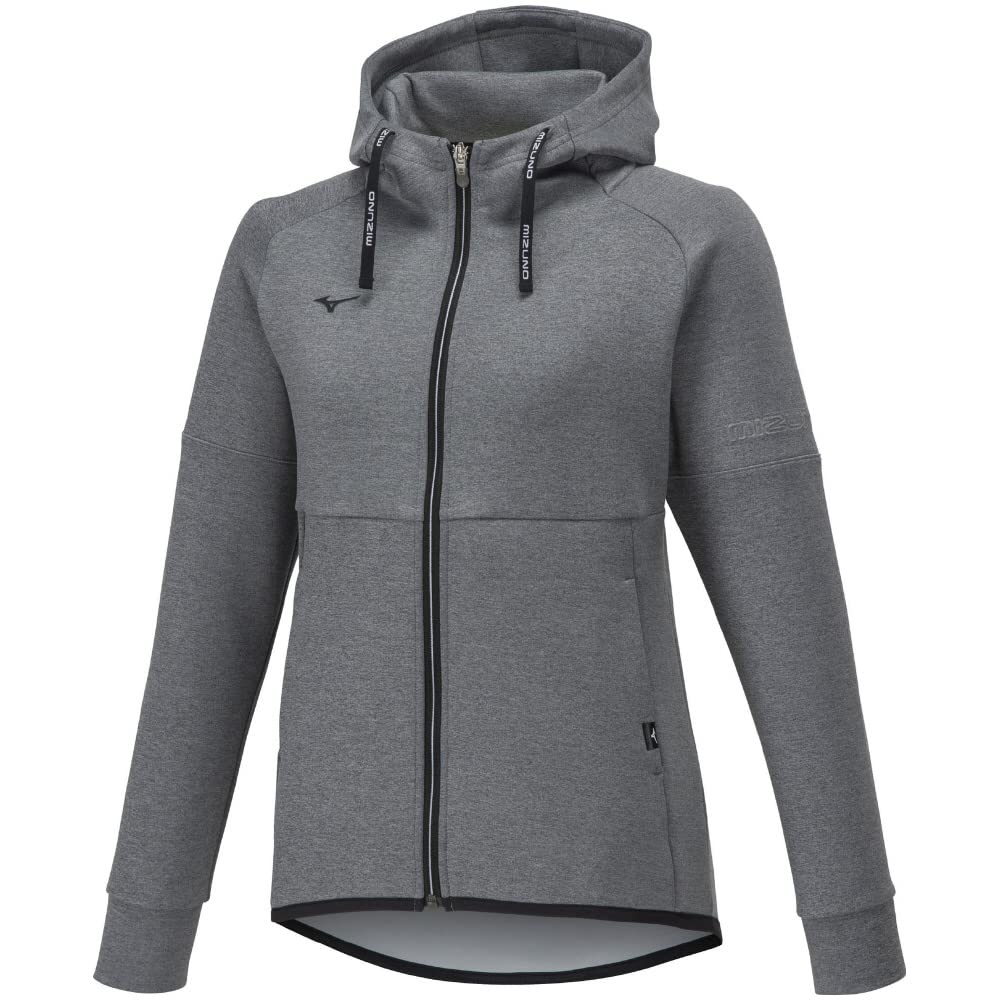 MIZUNO Training Wear Stretch Sweat Easy to Move Heather Size L Hoodie, in, Gray, 32MCA330,