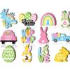 Wooden Hanging Ornaments Exquisite Wood Pendant Decorative Easter Ornaments Aesthetic Hanging Decorations Party Supplies