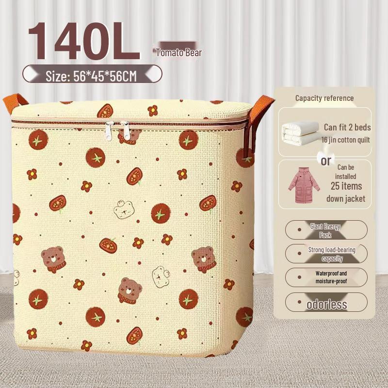 Tomato Bear Large Capacity Non-Woven Fabric Storage Bag for Clothes and Quilts