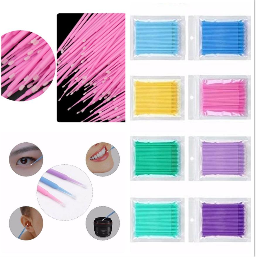 100 buc 10 cm 3,9 inchi Micro perie extensie de unică folosință stick de machiaj aplicator gene perie tampon de bumbac MYY