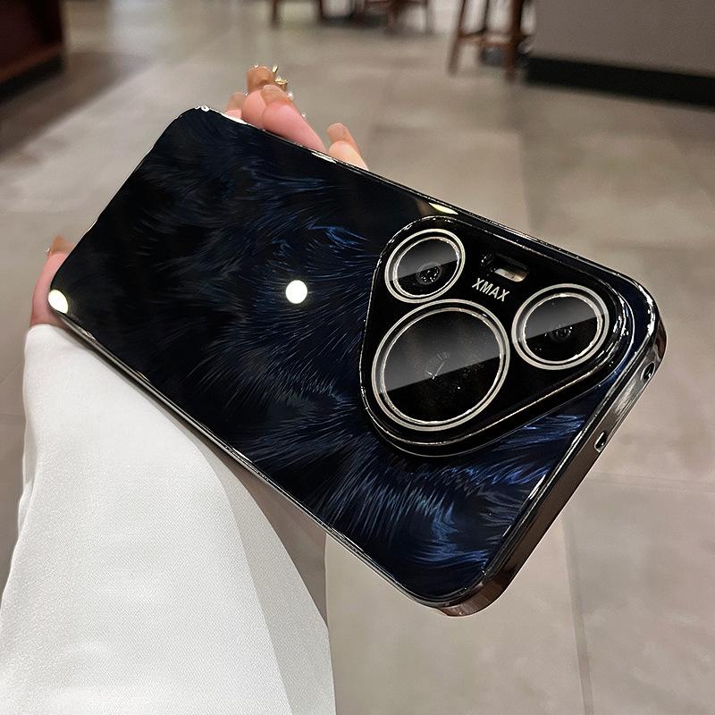 Aurora Feather Yarn Is Suitable for Huawei Pura70 Mobile Phone Case Anti-fall Mte60pro Full-inclusive Honor Magic7 Protection Case