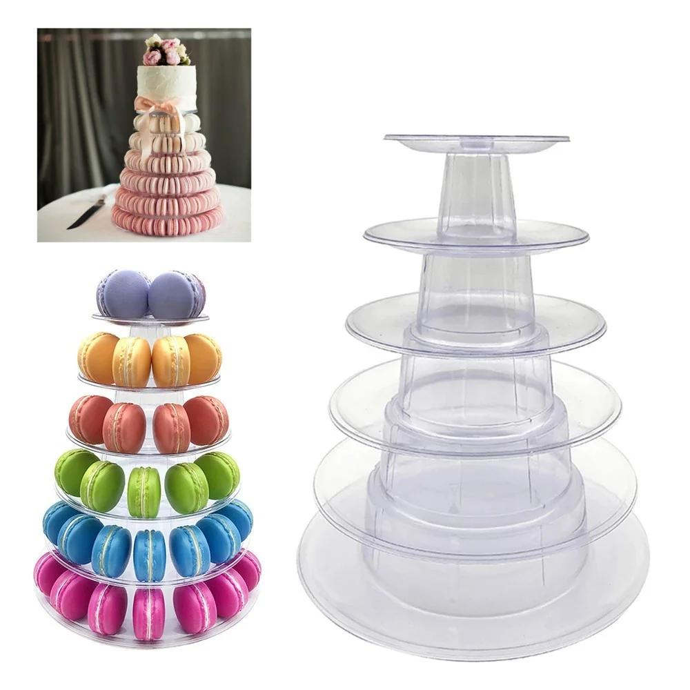 

Stand Wedding Pastry Stand Detachable European 6-layer Pastry Display Round Plastic Cake Tower Baking Small Tools Accessories 1pcs