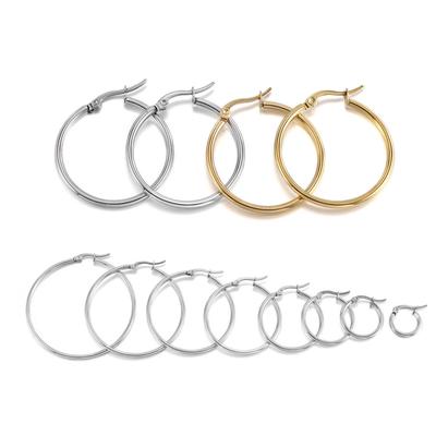 10 szt. 15-50 mm Kolczyki ze stali nierdzewnej Otwarte Haczyki do kolczyków Baza Pierścień do ucha Zawieszki DIY Akcesoria do tworzenia biżuterii