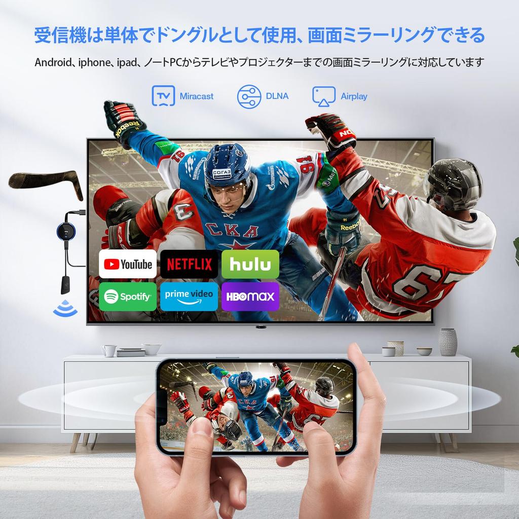 AIMIBO Trådløs HDMI-sender og HDMI-mottakersett 30M Stabil overføringsavstand Mottaker Sender for TV Kamera Trådløs til hdmi Skjerm