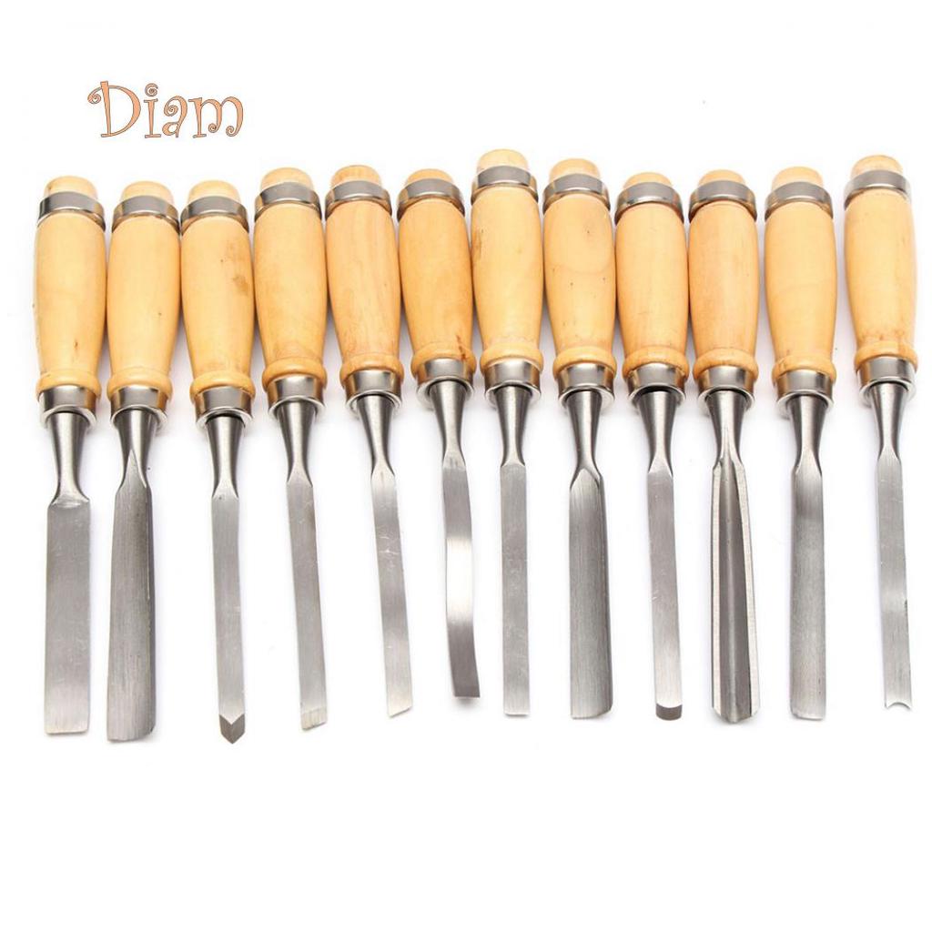 Buy Sep&tember 12Pcs/Set Wood Carving Hand Chisel Tool Set Woodworking ...