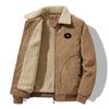 Woodpecker Men's Warm Corduroy Lambswool Jacket - Winter Casual Business Lapel Outerwear