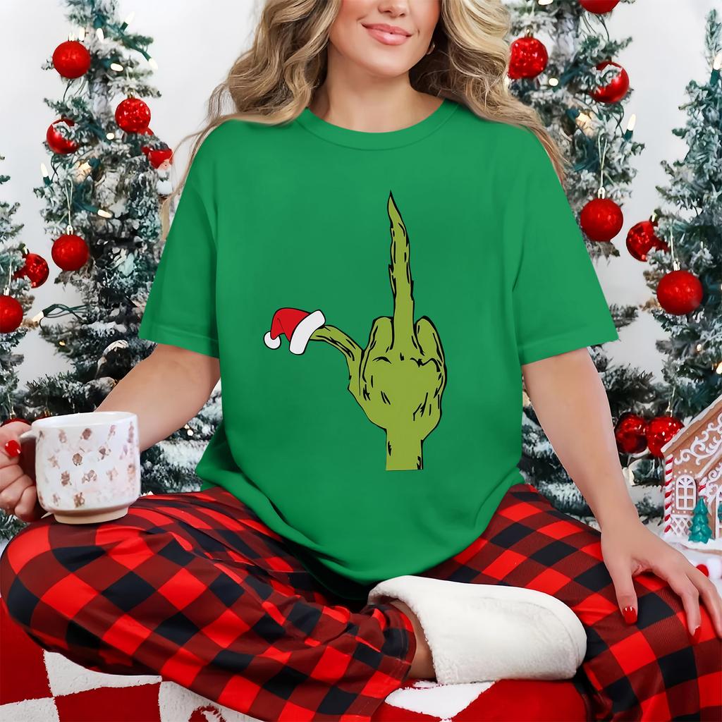 Dámské ležérní tištěné tričko s kulatým výstřihem, svetr s krátkým rukávem