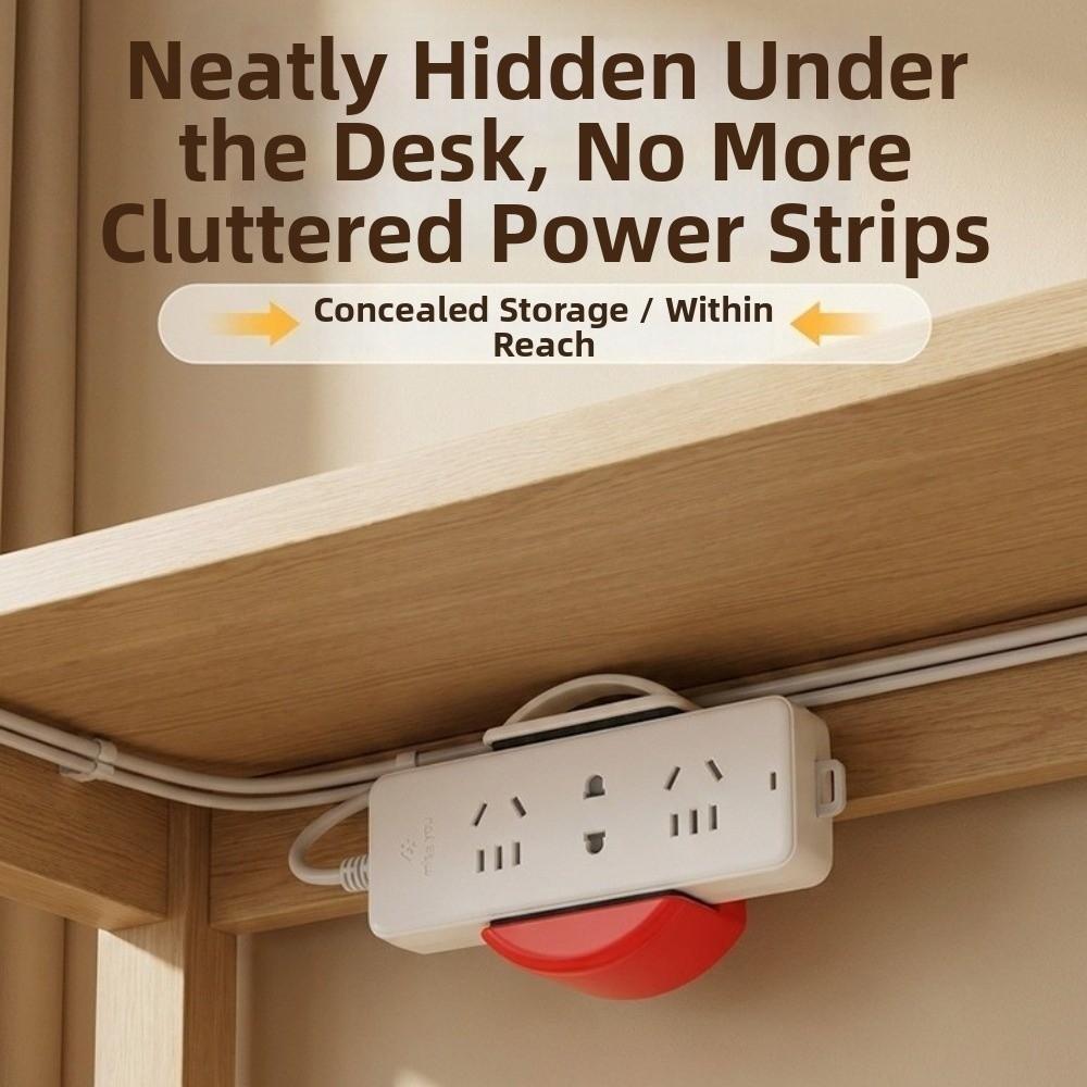 Plastic Power Strip Holder Suction Cup Adjustable Outlet Organizer Wall Mounted No Drill Installation Power Strip Organizer