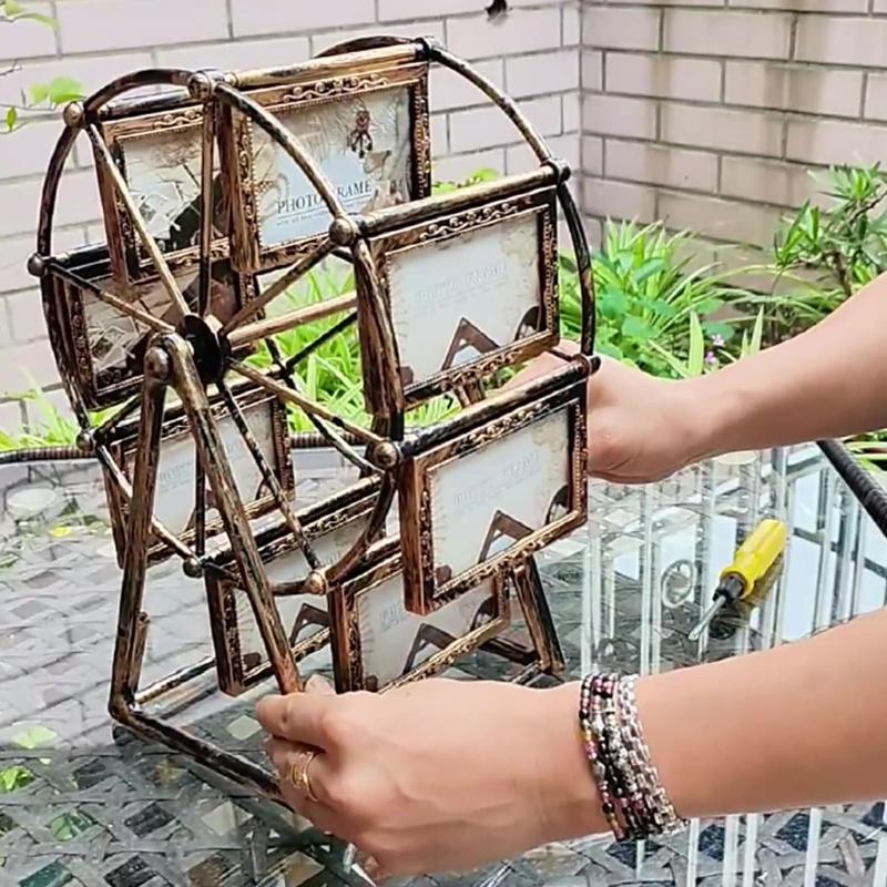 Rotating Ferris Wheel Picture Frame Carousels Picture Frame Desktop Decorations for Home Office Desktop Photo Display