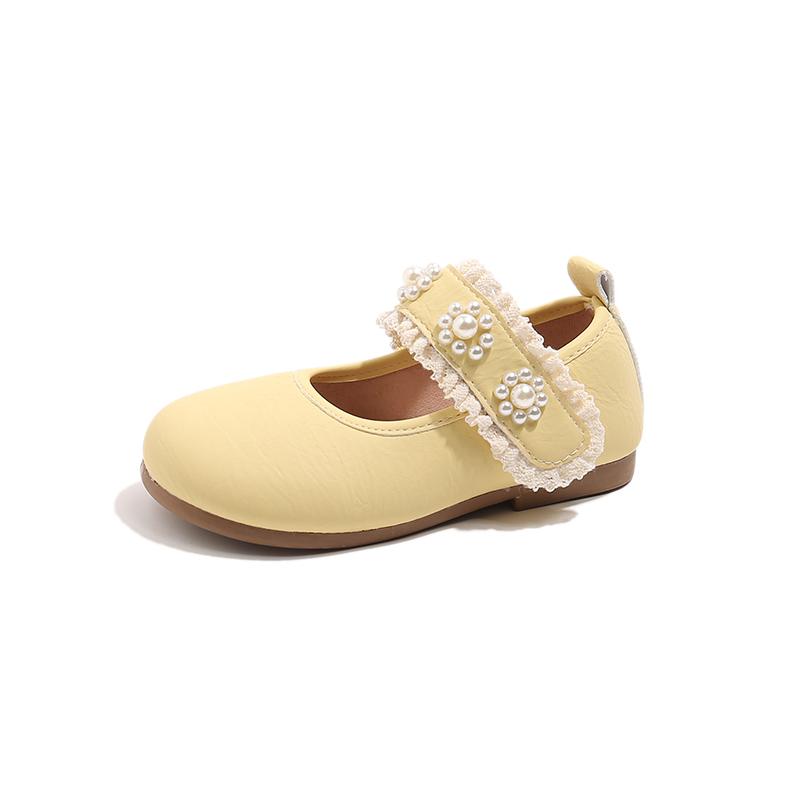 

Cute bow Leather Girls Shoes 2026 New T-strap Oxfords Spring Kids Soft Shoes For Girl School Children Princess Dress Shoes 23 жёлтый