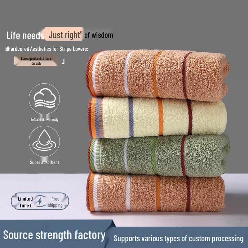 Embroidery Soft Absorbent Face Towel: Thickened Pure Cotton with Polyester Blend