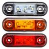 1/6pcs 12V 24V 3 LED Car External Side Marker Warning Light Oval Clearance Signal Brake Trailer Truck Lamp Truck Lorry Bus