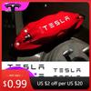 Bilklistremerke 2025 Ny 6 stk Bil Bremsekaliperklistremerker for Tesla Model 3 X S Y Roadster P75D P85D P90D P100D Side Skjerm Vinn