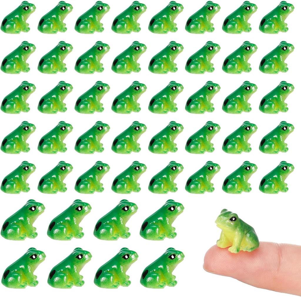 30/50ks Mini Žabky z Pryskyřice Roztomilé Figurky Zelených Žabek Miniaturní Zvířátka Ozdoba Pro DIY Řemesla Krajina Akvárium Zahrada Dekorace