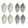 9cm Christmas Tree Ornaments Set: 8 Shiny & Matte Plastic Pine Cones