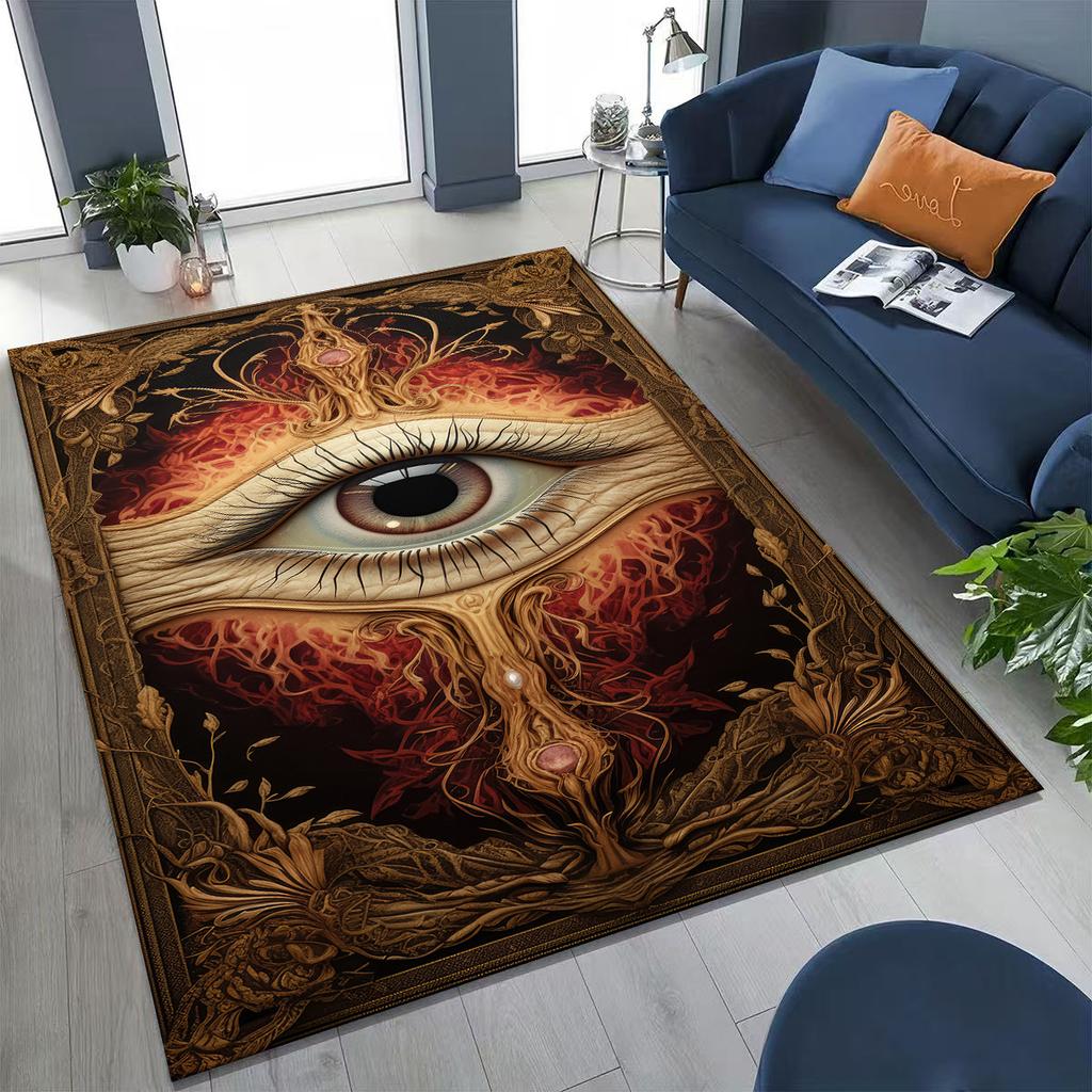 Krásné Vševidoucí oko zednářství Zlé oči Koberec do ložnice obývacího pokoje k pohovce Domácí rohožka Dekor, Dětská hrací protiskluzová podložka na podlahu