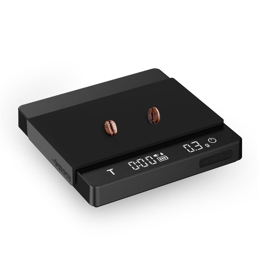 MHW-3BOMBER Mini Coffee Scale, Digital Drip Scale, High-Precision Weighing Instrument with 0.1g Accuracy, 0.3g-2000g Measurement Range, and Timer