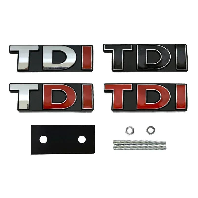 Metal TDI Logo Front Hood Grille Rear Trunk Badge Emblem Sticker Decals for VW Polo Golf MK5 MK6 Jetta Passat GTI Touran Bora NG5