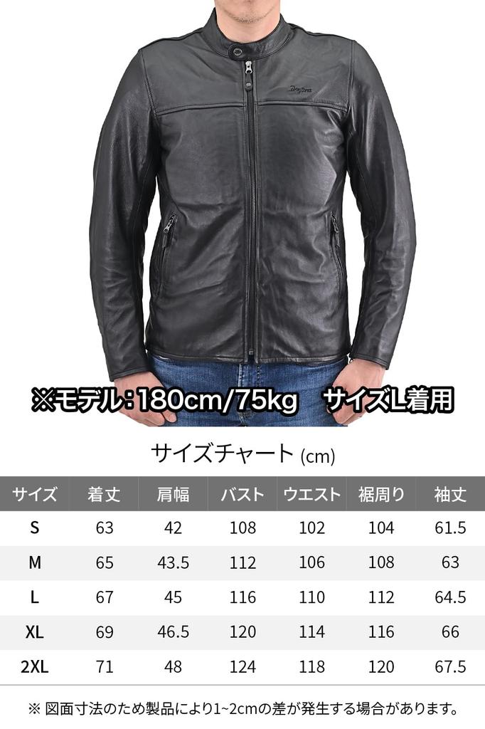 Daytona Universal Leather Jacket Size for Genuine CE Includes Soft Protectors DJ-019, Black, L, 47915, Motorcycles, Leather, Spring/Autumn, Certified,