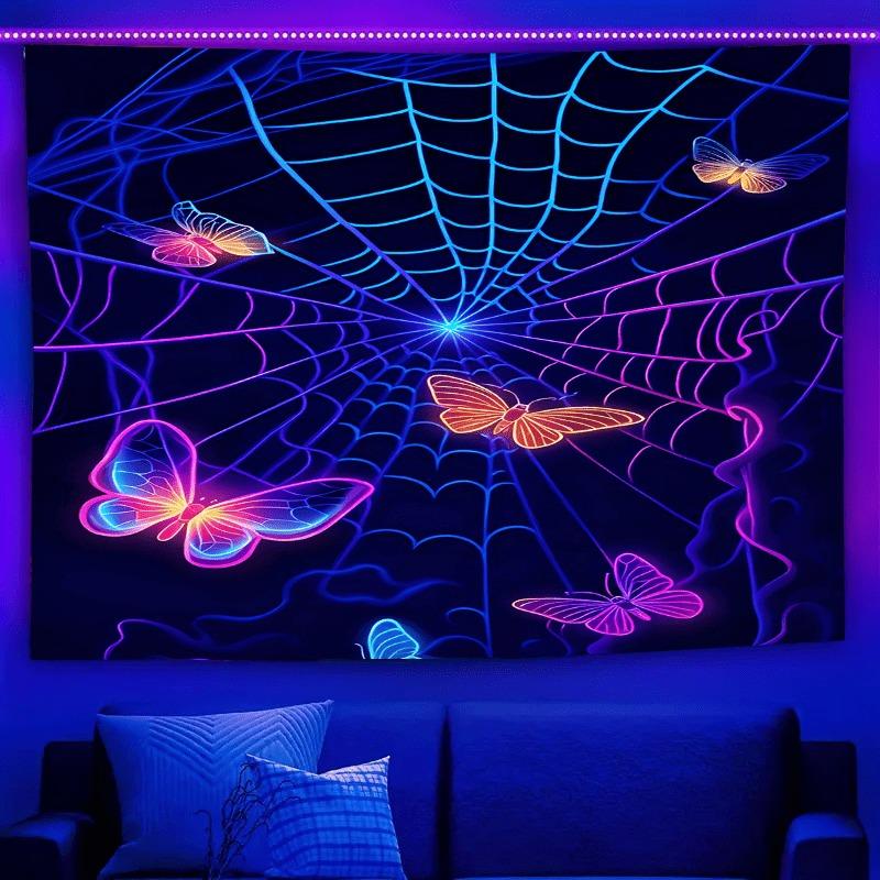 Ultraviolet Cosmic Black Hole Luminous Tapestry, Indoor Mood To Create Atmosphere, Psychedelic Luminous Art, Bedroom Decoration