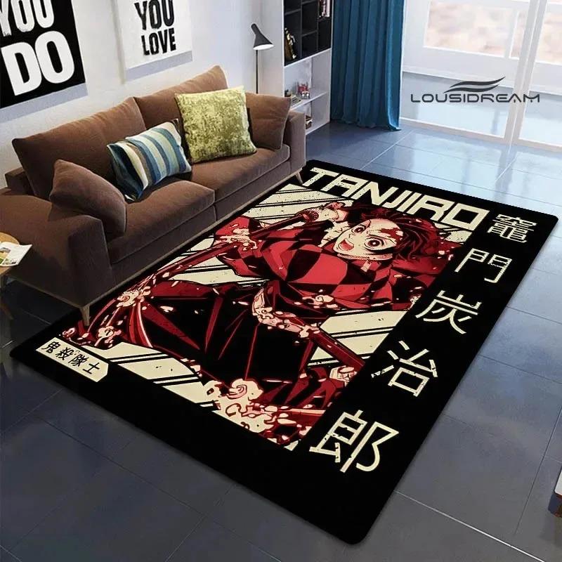 Demon Slayer Printed Carpet for Living Room Decoration Japanese Anime Bedroom Area Rug Non-slip Home Bathroom Floor Mat