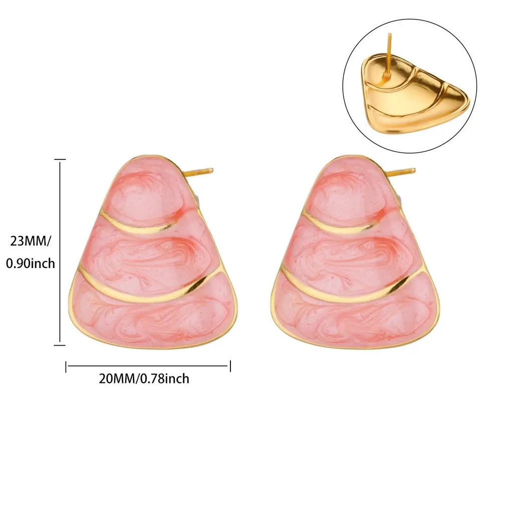 Titanium Steel Oil Dripping Color Round Stud Earrings, Earrings, Light Luxury High-end Tiger's Eye Stone Fashion Earrings, Jewelry