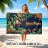 Floral Garden Theme Soft Beach Towel Personalized Custom Name Text Towel Portable for Beach Pool Travel