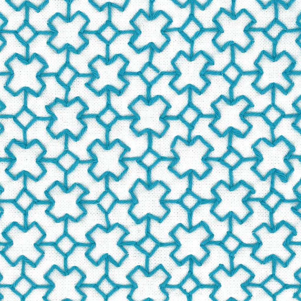 Olympus Sashiko Kit embroidery flower - Single-stitch dishcloth, cross-stitch design, SK-316