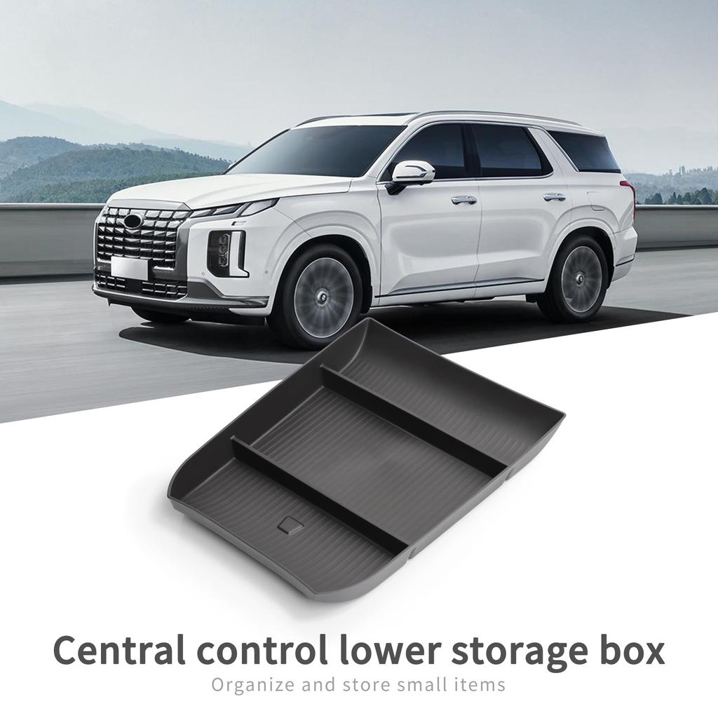 For Hyundai Palisade 2023 2024 Center Console Storage Box Car Central Lower Layer Tray TPE Organizer Accessories Tidying