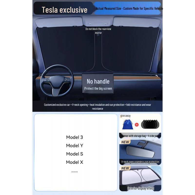 Car Sun Visor Sunshade for Small Windows - Heat Insulation Curtain for Interior Windshield