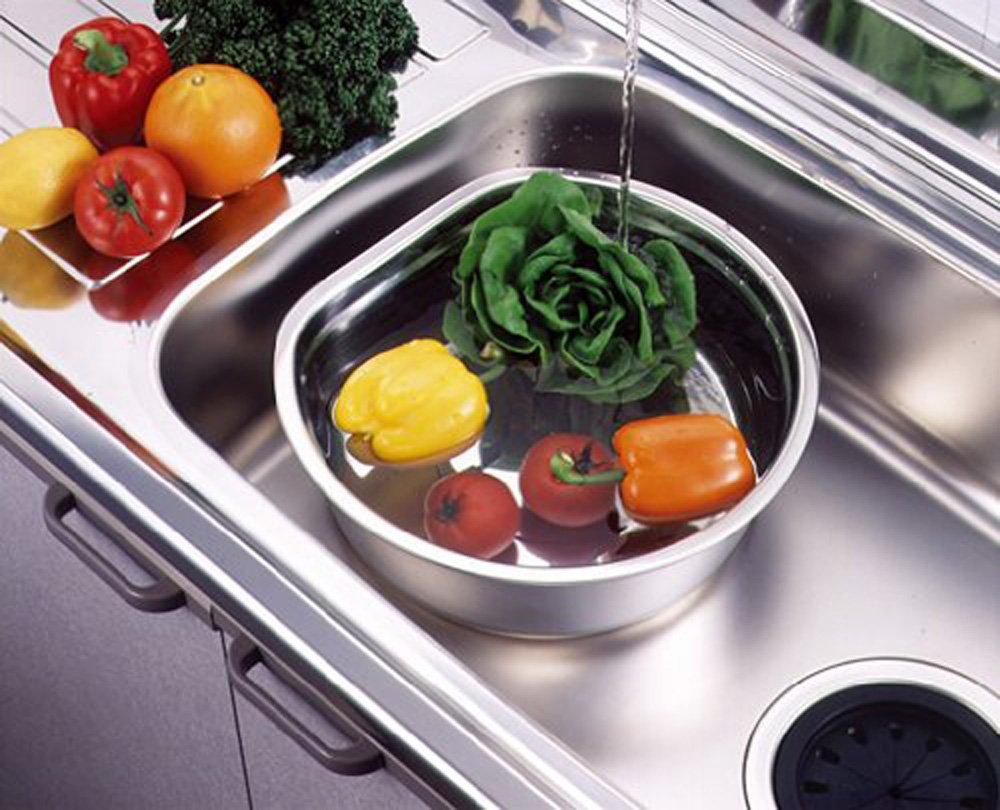 Kai Corporation Washtub with High Rubber Legs DZ1141 Silver D-shaped