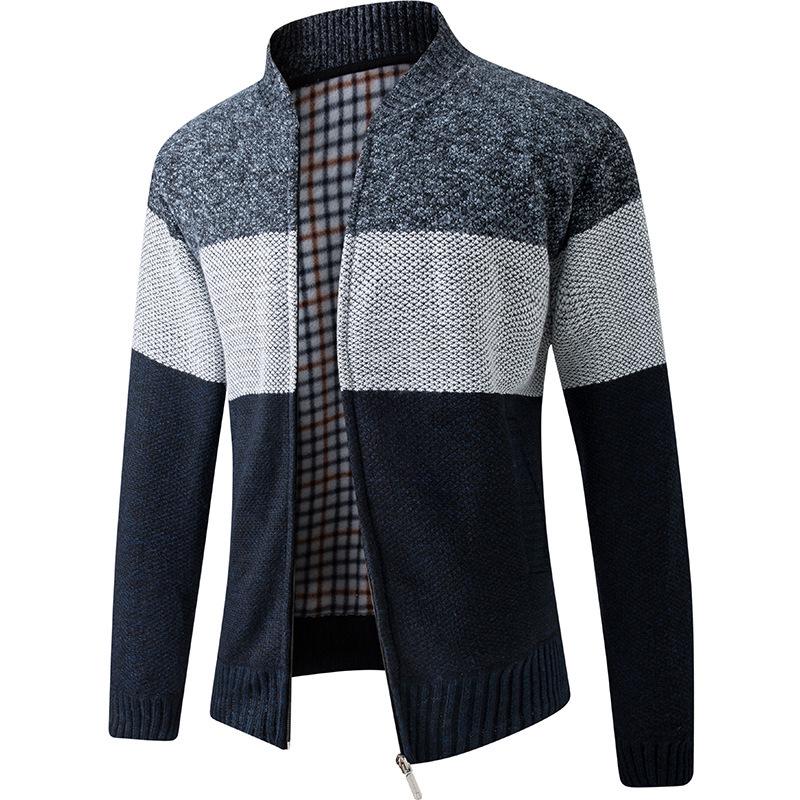 Мужской шерстяной кардиган приталенного кроя: Модный Корейский Осенний Стиль Свитер XL