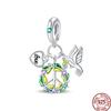 Copper Metal Bird Flying Wings Bee Plant Insect Colored Zircon Charm Bead Component Bead Components Ideal Designed For 3MM Authentic Original