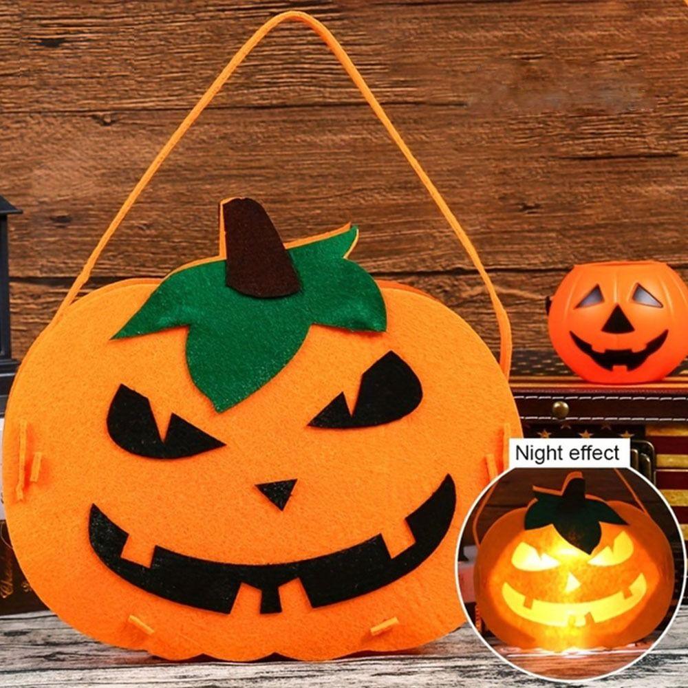 Cloth Pumpkin Lantern Reusable Halloween Ornament Halloween Light  Halloween Party Decorations