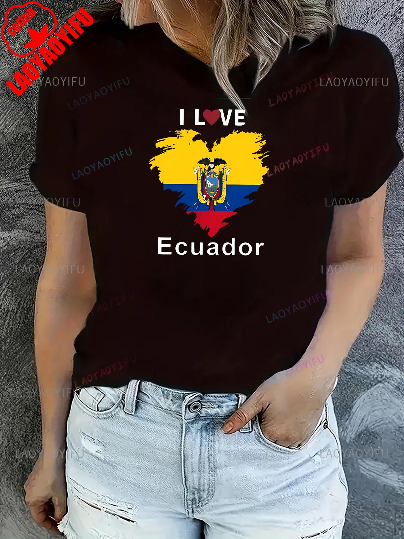 

Эквадор Патриотический Принт Сердце Футболка с Круглым Вырезом Женская Повседневная Спортивная Футболка Все Сезоны Уличная Мода Уникальная Индивидуальность 4XL