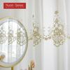 1PC Nuan Series French Style Gold Thread Embroidered Sheer Curtain Romantic Style Luxury Tulle for Living Room Bedroom Balcony Window Home Decor