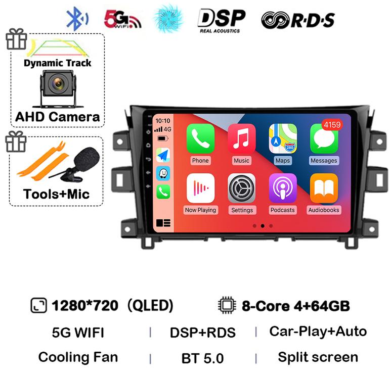 Android 14 Carplay Auto 360 Cameră Pentru Nissan NAVARA Frontier NP300 2011 - 2018 Multimedia Video Player GPS Radio Auto DSP Stereo