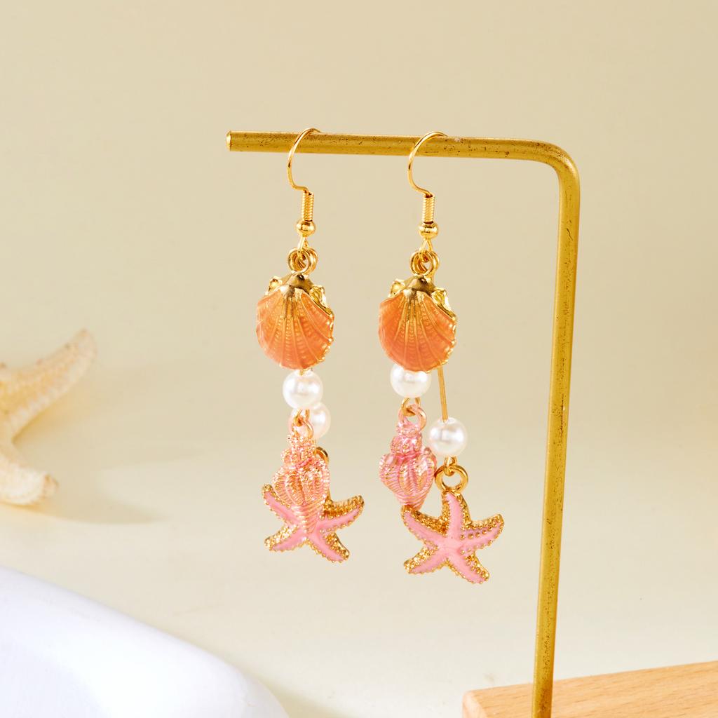 Bohemian Ocean Style Long Earrings for Women Exquisite Handmade Shell Conch Starfish Pendant Earring Summer Beach Party Jewelry