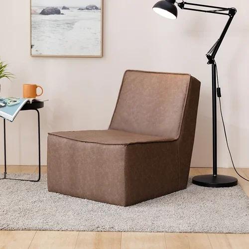Floor Lazy Sofa - Leather Upholstery for Living Room & Balcony, Modern Minimalist Tatami Style, Leisure Lounge Chair