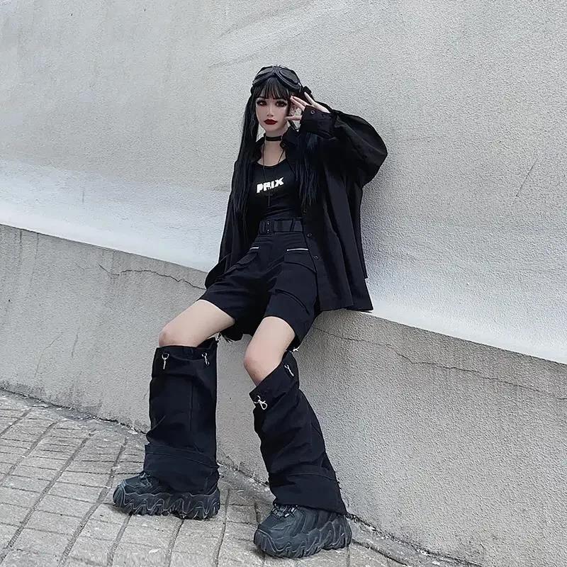 Odnímateľné nohavice Ženy Streetwear s vysokým pásom Sladké Cool Dievčatká Korejská móda Všestranné Ležérne Hip-hop Unisex jarné nohavice