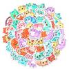 50 Soft Cute Multi-Colored Cat Stickers, Russian Mood Labels, Skateboard Water Cup Suitcase Decorative Stickers
