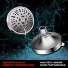 Chrome Rainfall Shower Head 9-in-1 Functions High Pressure Water Saving Easy Installation Modern Design 3-Year Warranty Bathroom
