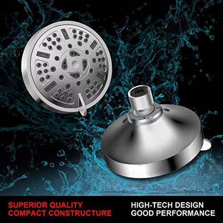 Chrome Rainfall Shower Head 9-in-1 Functions High Pressure Water Saving Easy Installation Modern Design 3-Year Warranty Bathroom