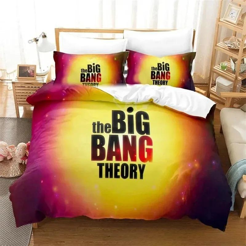 3D-tryck Big Bang Theory Sängklädesset, Påslakan Täcke Sängset Quiltöverdrag Örngott, King Queen Twin Storlek Pojkar Flickor Vuxna