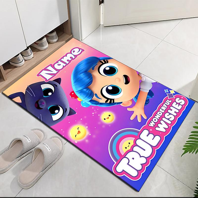 Custom Name True and the Rainbow Kingdom Printed Carpet, for Office Chair Living Room Bedroom Kitchen Room Decor Gifts.