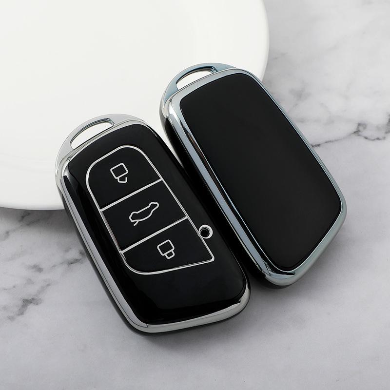 TPU Silver Edge Key Cover for 2022 Chery Little Ant New Energy Tiggo E/EQ1