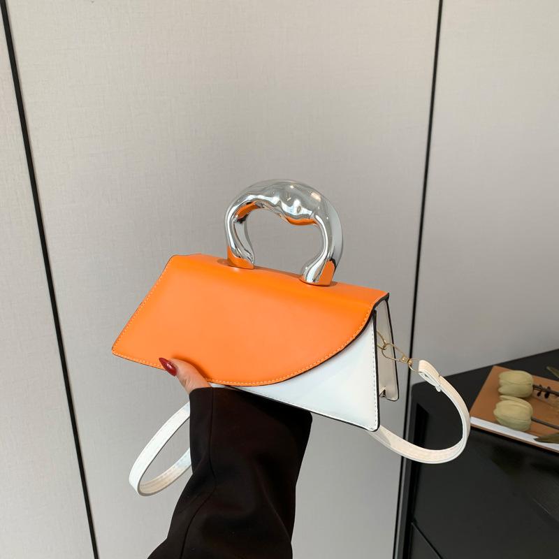 

Сочетание цветов новая модная текстура 225 контрастных цветов весенняя повседневная простая сумка-мессенджер металлическая портативная маленькая квадратная сумка женская оранжевый