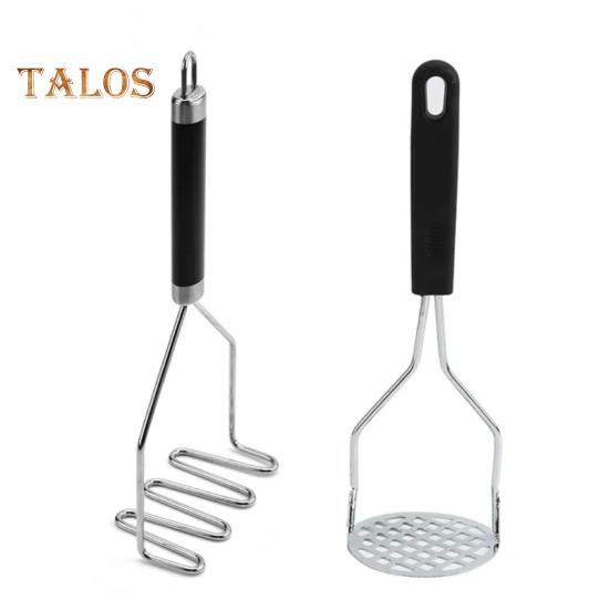 1/2Pcs Potato Masher Set Stainless Steel Potato Press Professional Integrated Honeycomb Design Food-Grade Kitchen Utensil for Vegetable Fruit Melon